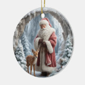 3D Santa and Deer Ceramic Christmas Ornament セラミックオーナメント (左)