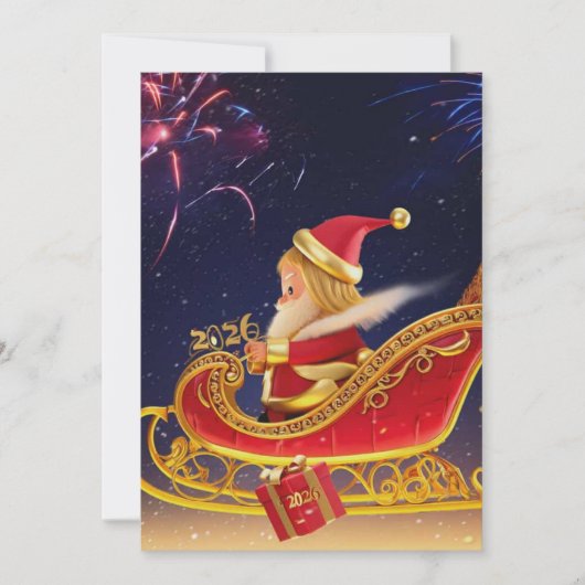 3D Santa Claus Christmas Greeting Card – Festive H (正面)