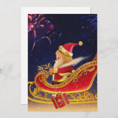 3D Santa Claus Christmas Greeting Card – Festive H (正面/裏面)