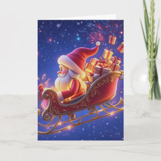 3D Santa Claus Christmas Greeting Card – Festive H カード