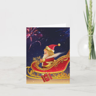3D Santa Claus Christmas Greeting Card – Festive H カード
