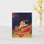 3D Santa Claus Christmas Greeting Card – Festive H カード (黄色い花)