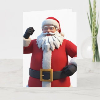 3D Santa Claus Christmas Greeting Card – Festive H カード