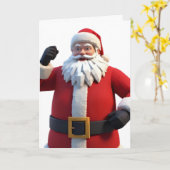 3D Santa Claus Christmas Greeting Card – Festive H カード (黄色い花)