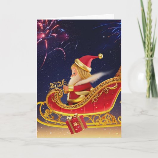 3D Santa Claus Christmas Greeting Card – Festive H シーズンカード (正面)