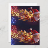 3D Santa Claus Christmas Greeting Card – Festive H シーズンカード (正面/裏面)