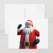 3D Santa Claus Christmas Greeting Card – Festive H シーズンポストカード (正面/裏面)