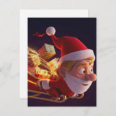 3D Santa Claus Christmas Greeting Card – Festive H ノートカード (正面/裏面)