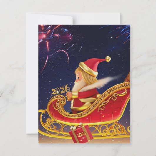 3D Santa Claus Christmas Greeting Card – Festive H ノートカード (正面)