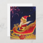 3D Santa Claus Christmas Greeting Card – Festive H ノートカード (正面/裏面)