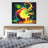 3D Screaming Apple  キャンバスプリント (インサイチュ (寝室))