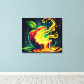 3D Screaming Apple  キャンバスプリント (インサイチュ (ウッドフロア))