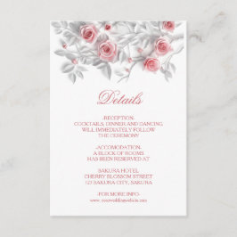 3D Sculptured Pink Roses White エンクロージャーカード