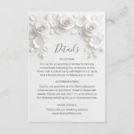 3D Sculptured Roses Minimalist White エンクロージャーカード