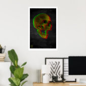 3D Skulls Fine Art Print Gothic Horror Dinosaur ポスター (ホームオフィス)