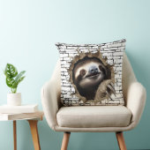 3D Sloth Wall Break Art – Realistic Safari クッション (椅子)