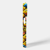 3D Smiley Face Mosaic Phone Case - Yellow & Black  Case-Mate iPhoneケース (裏面 / 右)