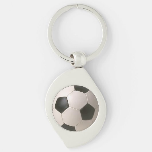 3D Soccerballの白黒のフットボール キーホルダー (正面)