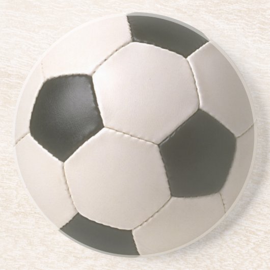 3D Soccerballの白黒のフットボール コースター (正面)