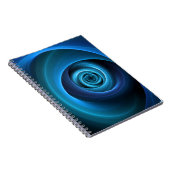 3D Spiral Blue Colors Modern Abstract Fractal Art ノートブック (右側)