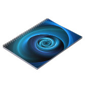 3D Spiral Blue Colors Modern Abstract Fractal Art ノートブック (左側)