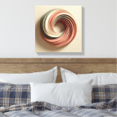 3D Spiral Surreal Abstract Art in Earth Tones キャンバスプリント (インサイチュ (寝室))