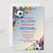 3D Sports Champion All Star Birthday Party 招待状 (正面)