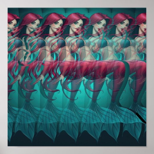 3D Stereogram Mermaid Poster ポスター (正面)