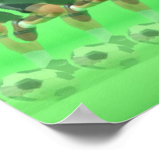 3D Stereogram Soccer Poster ポスター (角)