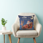 3D Style Christmas Night Sleigh Pillow クッション (椅子)