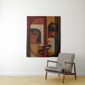 3D Textured Mudcloth Inspired Terracotta Boho タペストリー (インサイチュ)