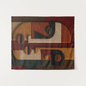 3D Textured Mudcloth Inspired Terracotta Boho タペストリー (正面(横))