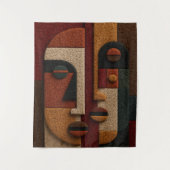 3D Textured Mudcloth Inspired Terracotta Boho タペストリー (正面)