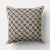 3D tiles beige design Throw Pillow クッション (裏面)