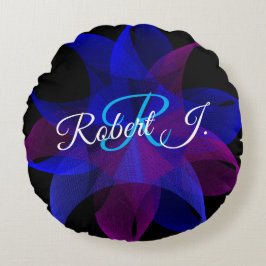 3D To 2D Geometric Cylinder Ring Round Pillow ラウンドクッション