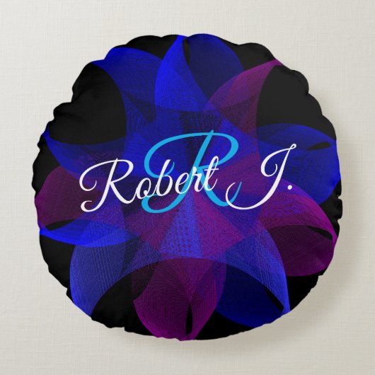 3D To 2D Geometric Cylinder Ring Round Pillow ラウンドクッション (正面)