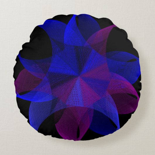 3D To 2D Geometric Cylinder Ring Round Pillow ラウンドクッション (正面)