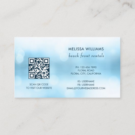 3D Turtle Beach Front Rentals  名刺 (裏面)