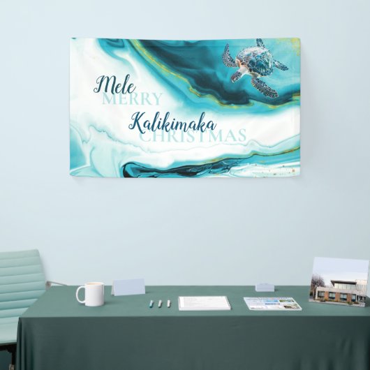3D Turtle | Mele Kalikimaka | Christmas 横断幕 (トレードショー)