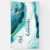 3D Turtle | Mele Kalikimaka | Christmas 横断幕 (縦)