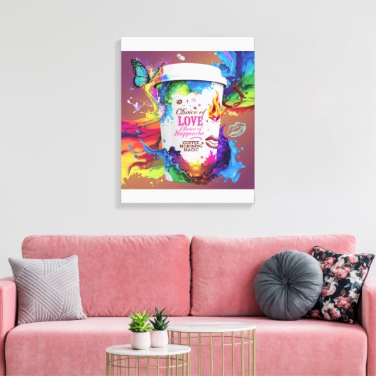 3D Wall Art描写:アルコ鮮やかールインクデザイン キャンバスプリント (インサイチュ (リビング))