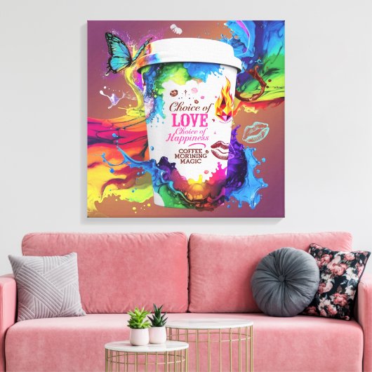 3D Wall Art描写：アルコ鮮やかールインクデザイン キャンバスプリント (インサイチュ (リビング))