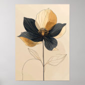 3D White Anemone Floral Bas-Relief Wall Art - Marb ポスター (正面)