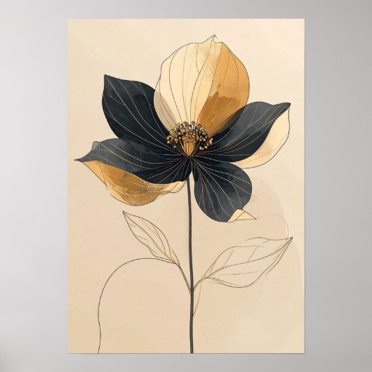 3D White Anemone Floral Bas-Relief Wall Art - Marb ポスター (正面)