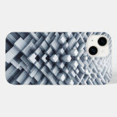 3D White Geometric Block Phone Case Abstract Cube Case-Mate iPhoneケース (裏面 (横))