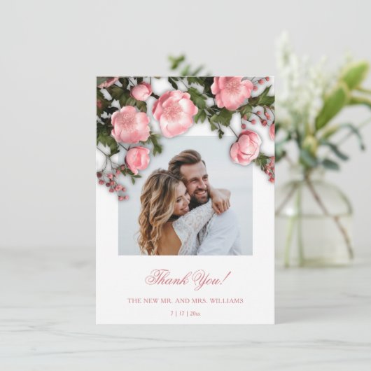 3D Wildflowers Roses サンキューカード (スタンド正面)