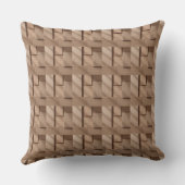 3D Wooden Block Pattern with Light Brown Grain and クッション (裏面)