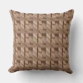 3D Wooden Block Pattern with Light Brown Grain and クッション (正面)