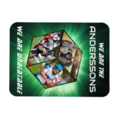 3D-Würfel-Fotokollage vor strahlendem Licht マグネット (横)