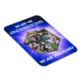 3D-Würfel-Fotokollage vor strahlendem Licht マグネット (右側)